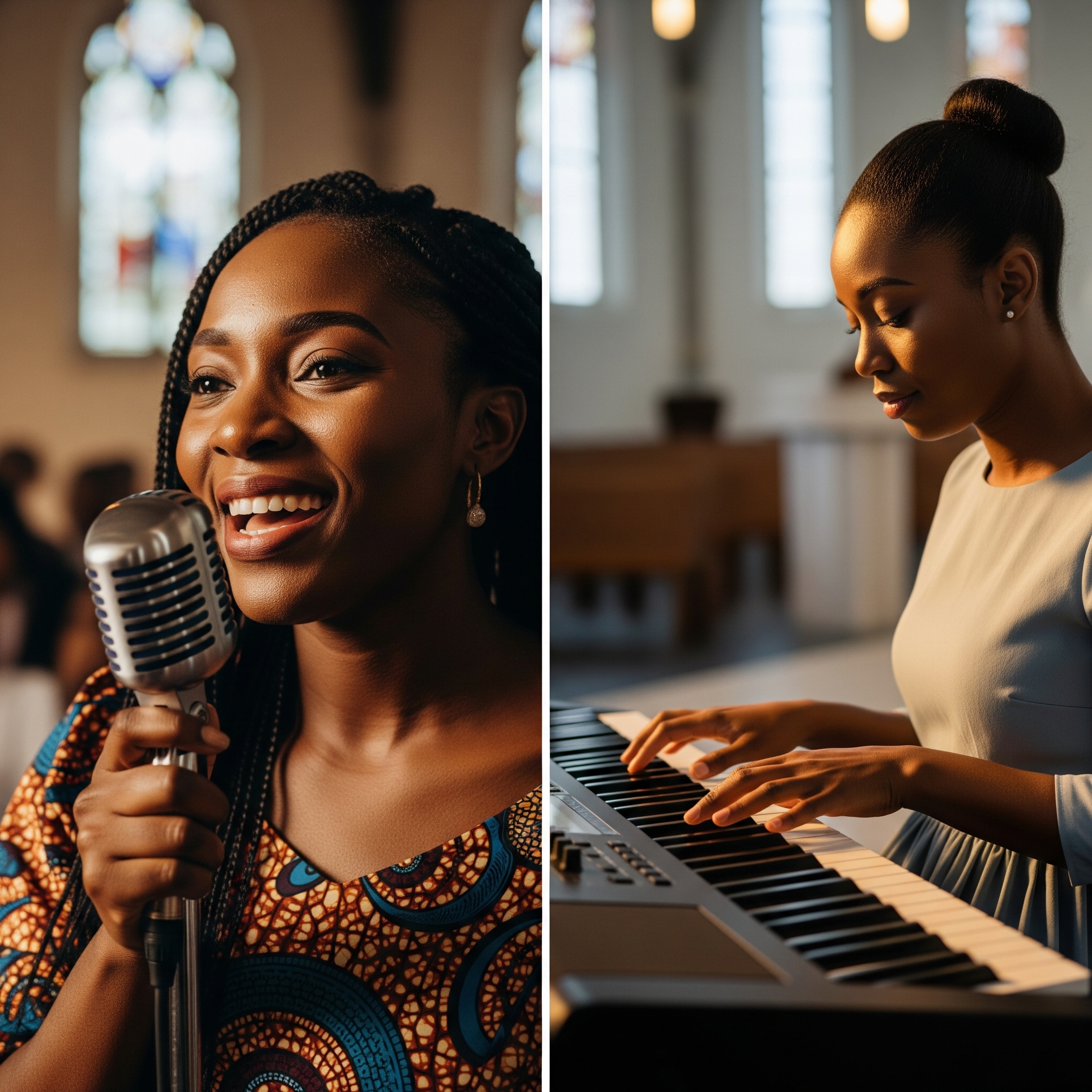 A group of worship leaders in prayer